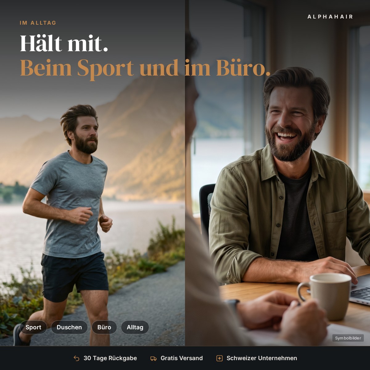 Haarsystem im Alltag: Sport und Büro